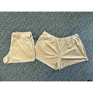 2 PACK! Ava Viv Velour Lounge Shorts Elastic Waist Casual Comfy‎ Plus Size 4XL